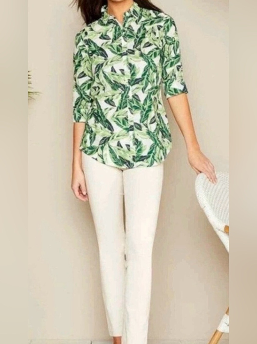 J. McLaughlin Botanical Resortwear Lois Blouse Small - Picture 4 of 7